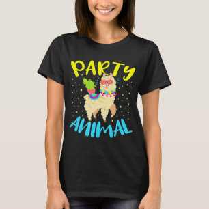 Camiseta Festa de Aniversário de Solteira  Llama Animal de 