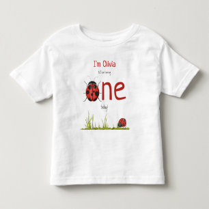 Camiseta Festa de Aniversário de um ano da Joaninha Menina