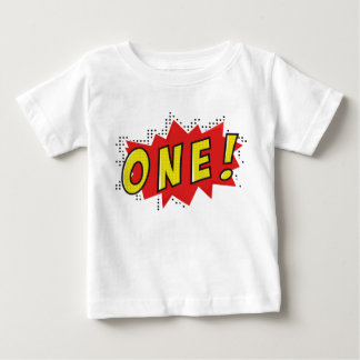 Camiseta Festa de aniversário de um ano de super-herói, rou