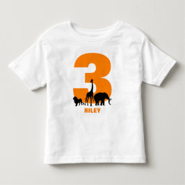 Camiseta Festa de aniversário de zoológico laranja personal