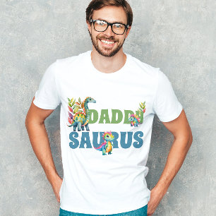Camiseta Festa de aniversário Dinossauro Pai Cuja Feta Saur