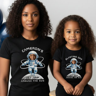 Camiseta Festa de Aniversário do Astronauta 1ª Viagem ao Re