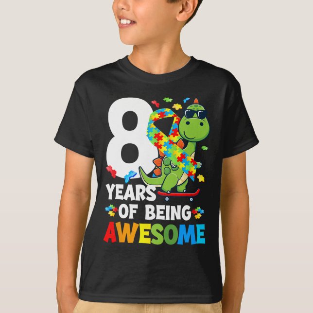 Camiseta festa de aniversário do Autismo 8 anos (Frente)