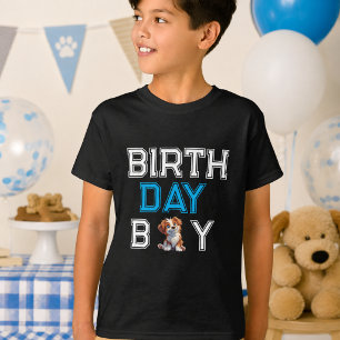 Camiseta Festa de Aniversário do Cachorrinho Criança Fofa