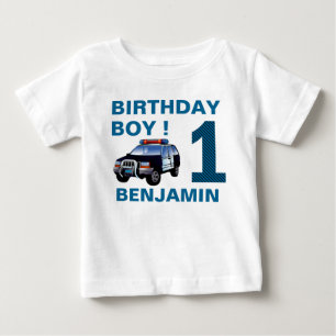 Camiseta Festa de Aniversário do Carro da Polícia