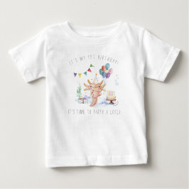 Camiseta Festa de Aniversário do Cute Axolotl em Aquarela