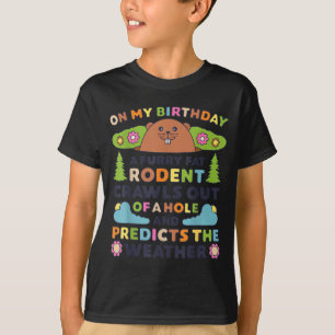 Camiseta Festa de Aniversário do Dia da Marmota Engraçado R