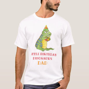 Camiseta Festa de Aniversário do Dinossauro Retrô T-Rex Pai