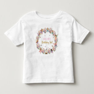 Camiseta Festa de aniversário do jardim de fadas da flor ca