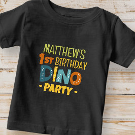 Camiseta Festa de aniversário do Moderno Cute Dino Dinosaur
