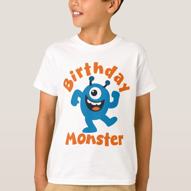 Camiseta Festa de Aniversário do Monstro Azul (Frente)