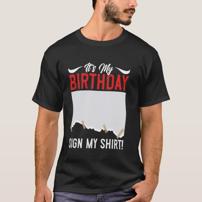 Camiseta Festa de aniversário É meu Aniversário Sinal meus  (Frente)