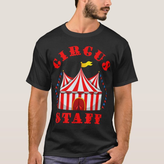 Camiseta Festa de aniversário em Circo T - Funcionarios de  (Frente)