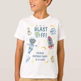 Camiseta Festa de Aniversário Espacial de Astronauta