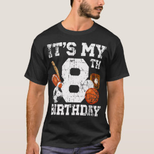Camiseta Festa de Aniversário Esportiva de 8 Anos