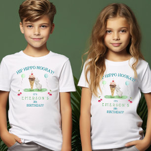 Camiseta Festa de aniversário Hip Hippo Hooray