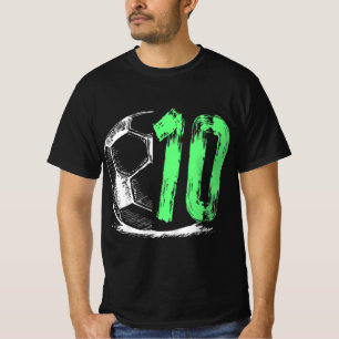 Camiseta Festa de aniversário infantil de futebol de 10 ano