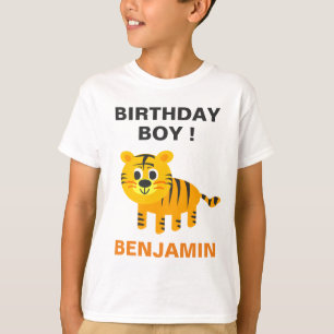 Camiseta Festa de Aniversário Infantil de Tigre Fofo