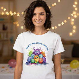 Camiseta Festa de Aniversário Infantil Monstros Fofos para
