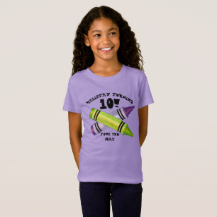 Camiseta Festa de aniversário Infantil Roxo Verde