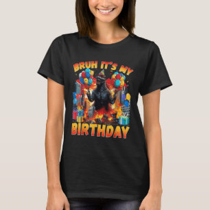 Camiseta Festa de Aniversário Kaiju Japão Monstro Dinossaur
