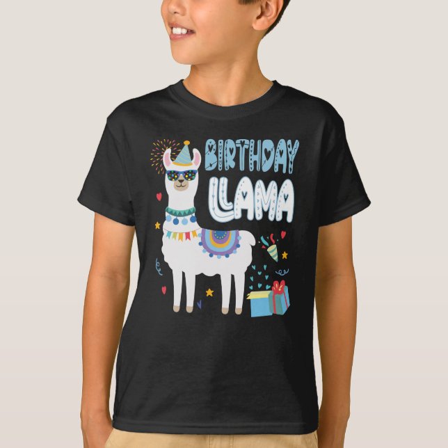 Camiseta Festa de aniversário Llama Para Presente De Aniver (Frente)