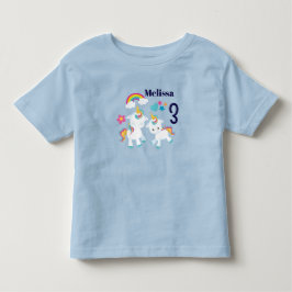 Camiseta Festa de Aniversário Mágico Arco-íris Unicórnios D