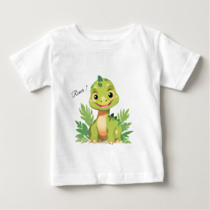 Camiseta Festa de aniversário meninos dinossauro fofo zooló