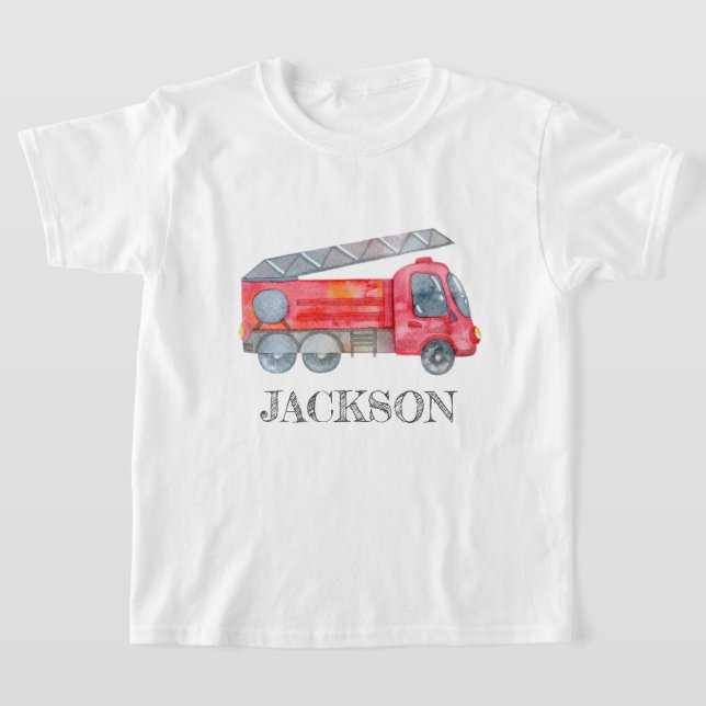 Camiseta Festa de aniversário Mínima Moderna de Bombeiros (Postura )