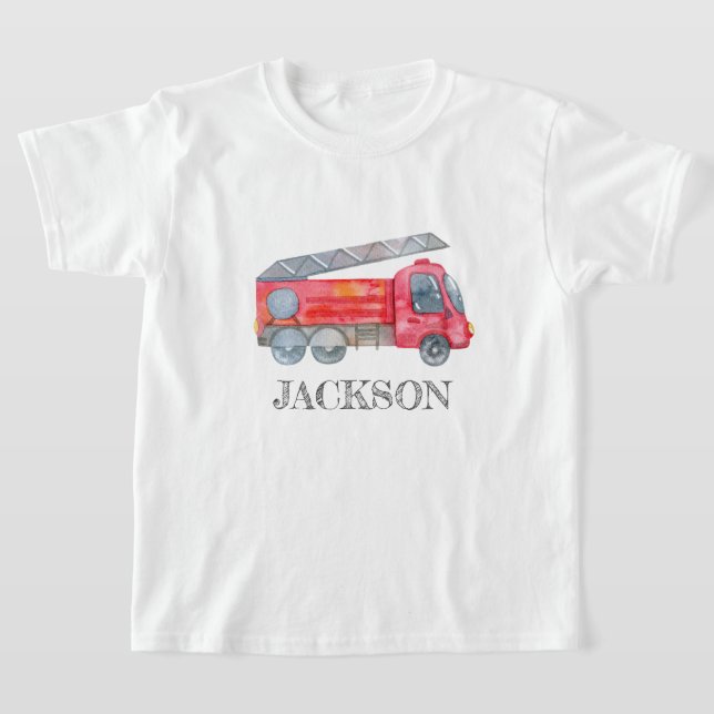 Camiseta Festa de aniversário Mínima Moderna de Bombeiros (Postura )