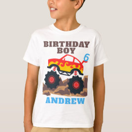 Camiseta Festa de aniversário Monster Truck Boy