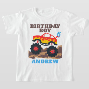 Camiseta Festa de aniversário Monster Truck Boy