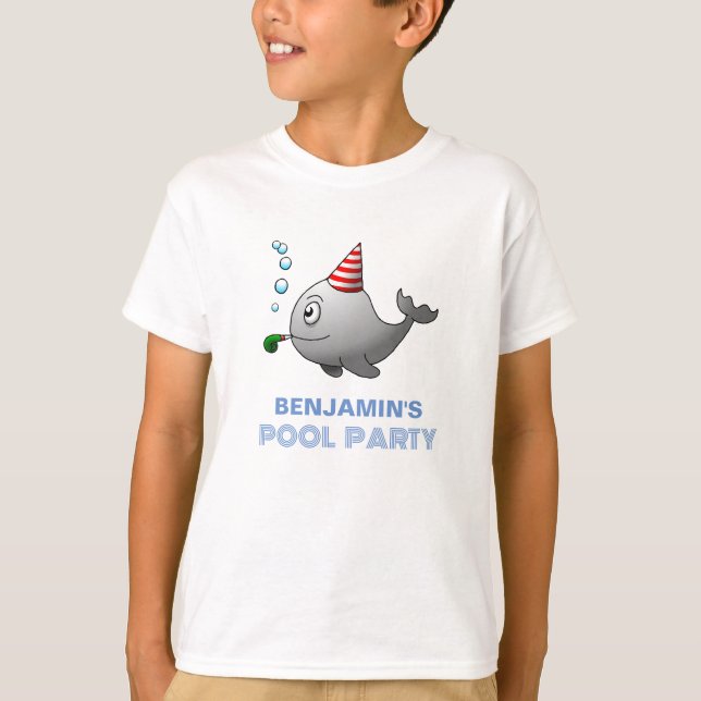 Camiseta Festa de Aniversário na Piscina (Frente)