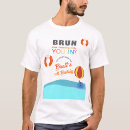 Camiseta Festa de Aniversário na Piscina do Bruh para os Pa
