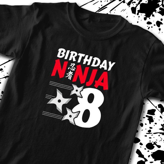 Camiseta Festa de aniversário Ninja - Aniversário Ninja 8 (Criador carregado)