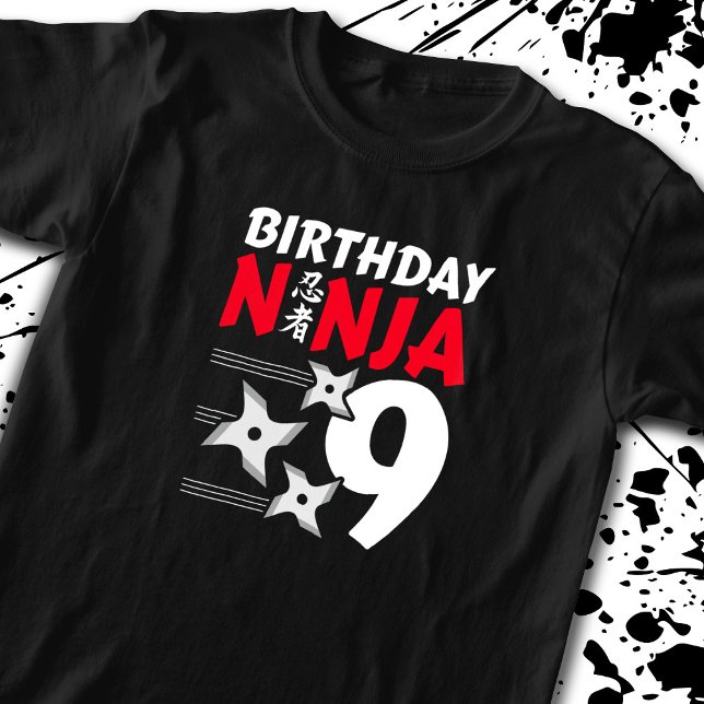 Camiseta Festa de aniversário Ninja - Aniversário Ninja 9 (Criador carregado)