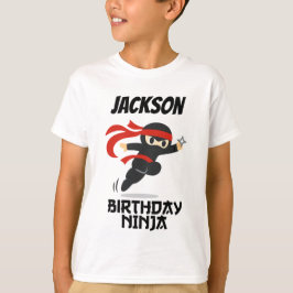Camiseta Festa de Aniversário Ninja Nome Personalizado