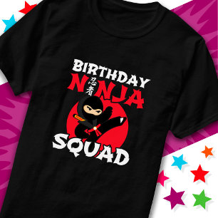 Camiseta Festa de aniversário Ninja Tema Birthday Ninja Squ