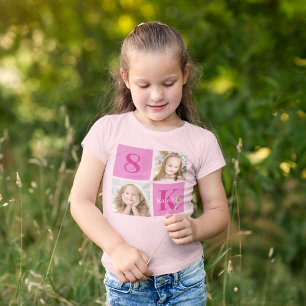 Camiseta Festa de aniversário Personalizada de Colagem de F