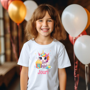 Camiseta Festa de aniversário Personalizada de Garota do Un