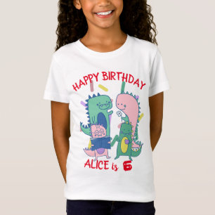 Camiseta Festa de aniversário personalizada do Dinossauro P