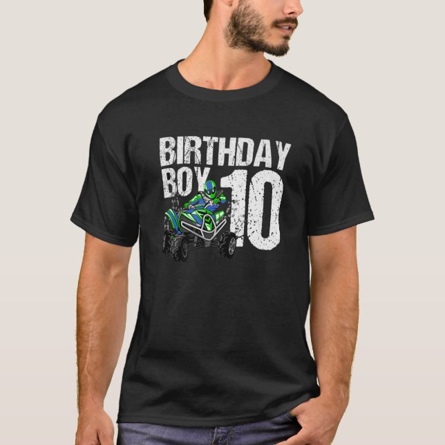 Camiseta festa de aniversário Quádrupla, 10 anos, ATV 4 Rod (Frente)