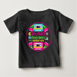 Camiseta Festa de aniversário Retro Neon 80s