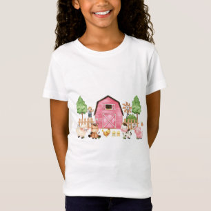 Camiseta Festa de aniversário Rosa de Animais de Criação