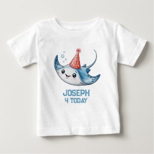 Camiseta Festa de aniversário Stingray Obrigado