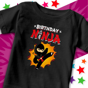 Camiseta Festa de Aniversário Super Ninja ao Estilo Quadrin