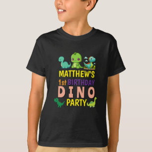 Camiseta Festa de aniversário T-S do Modern Cute Dino Dinos