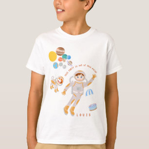 Camiseta Festa de aniversário temática do astronauta de Mar