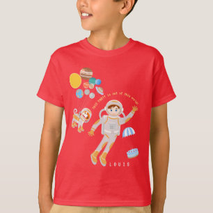 Camiseta Festa de aniversário temática do astronauta de Mar