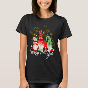 Camiseta Festa de Ano Novo 2025 Gnomos Família Combinando M